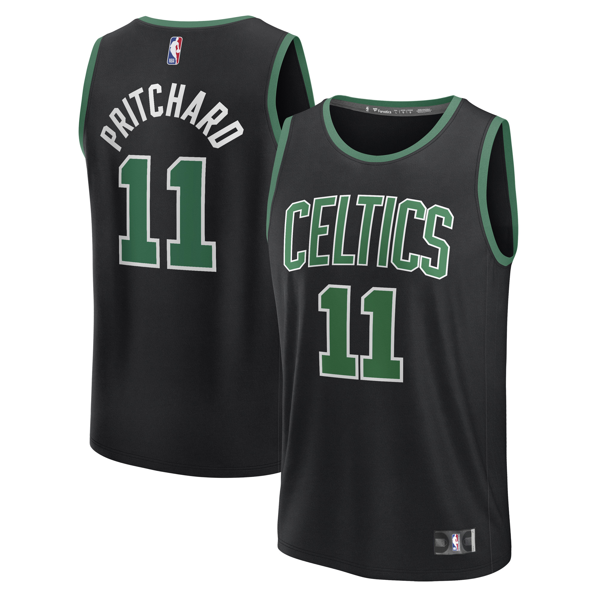 Men's Fanatics Payton Pritchard Black Boston Celtics Fast Break Replica Player Jersey - Statement Edition
