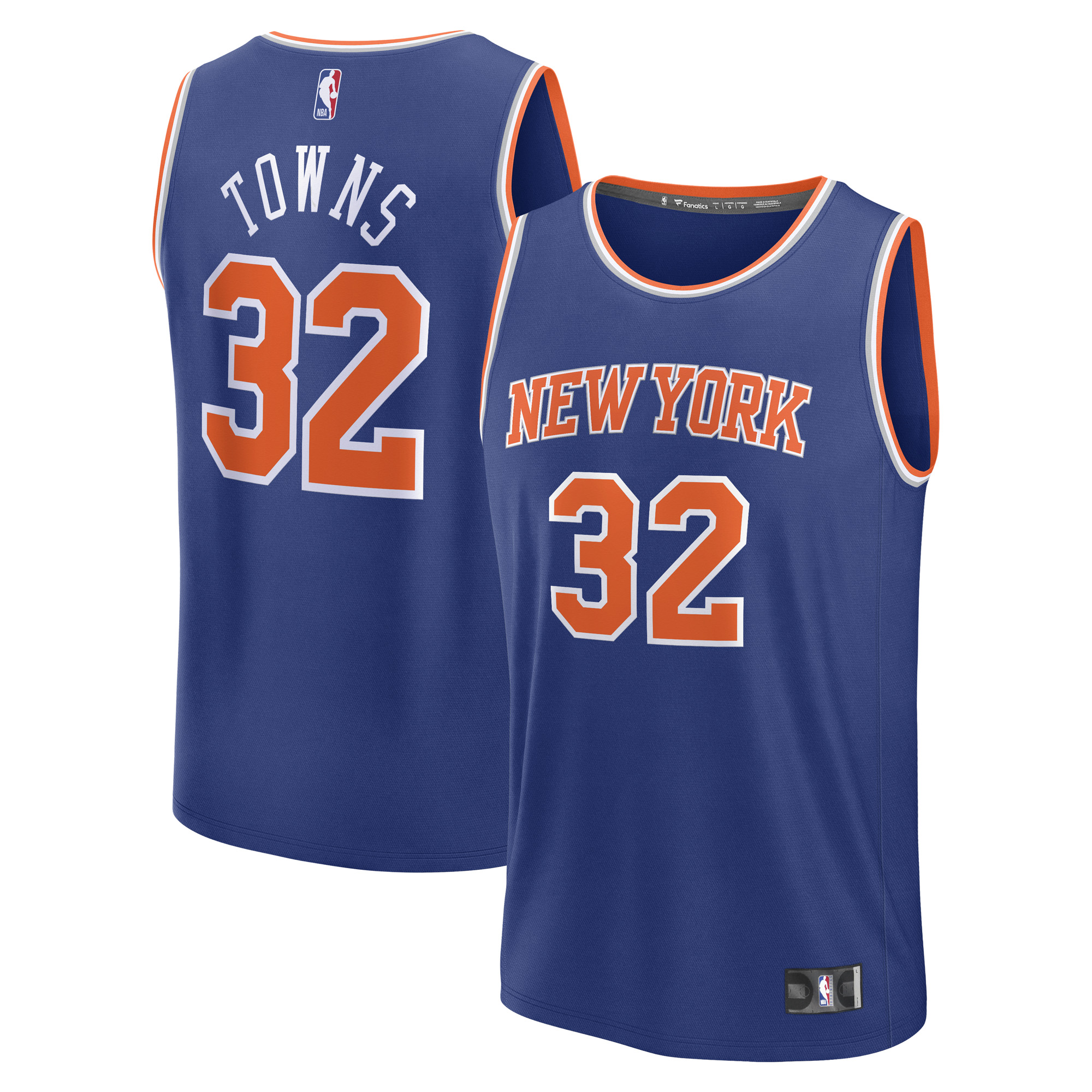 Men's Fanatics Karl-Anthony Towns Blue New York Knicks Fast Break Replica Player Jersey - Icon Edition