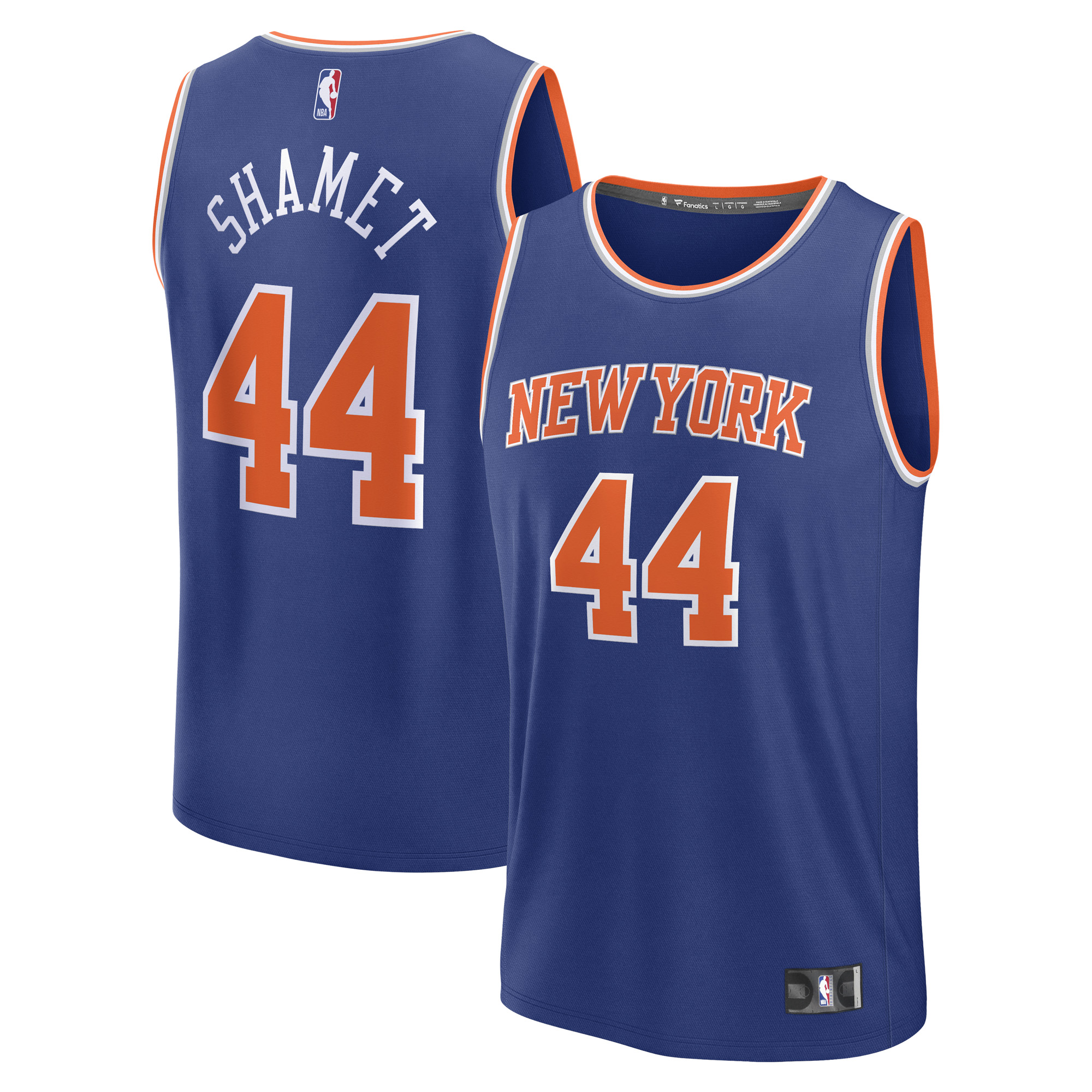 Men's Fanatics Landry Shamet Blue New York Knicks Fast Break Replica Player Jersey - Icon Edition