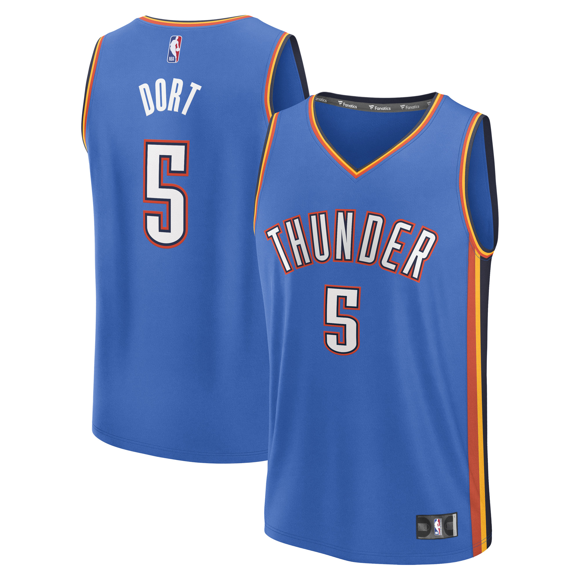 Men's Fanatics Luguentz Dort Blue Oklahoma City Thunder Fast Break Replica Player Jersey - Icon Edition