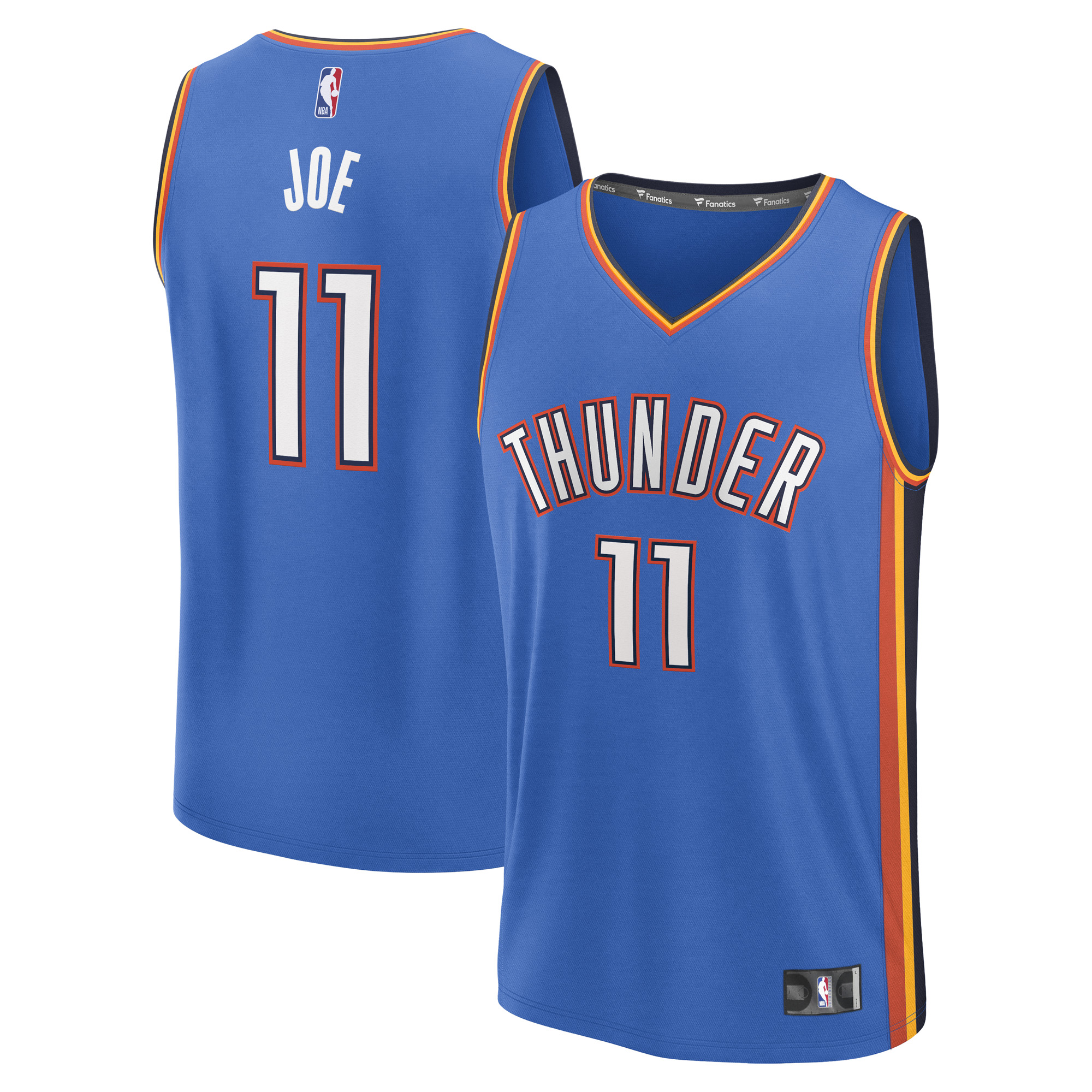 Men's Fanatics Isaiah Joe Blue Oklahoma City Thunder Fast Break Replica Player Jersey - Icon Edition