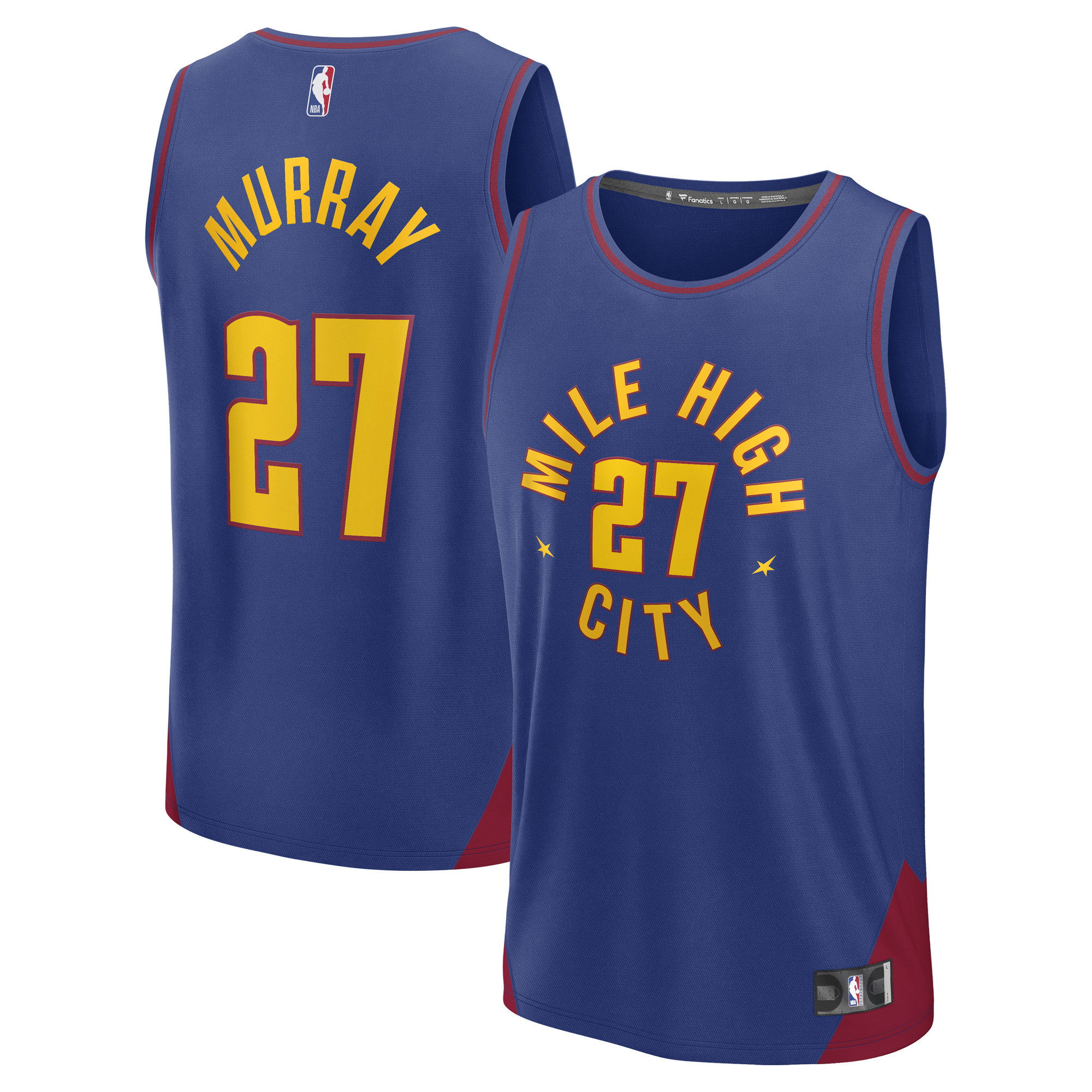 Men's Fanatics Jamal Murray Blue Denver Nuggets Fast Break Replica Player Jersey - Statement Edition