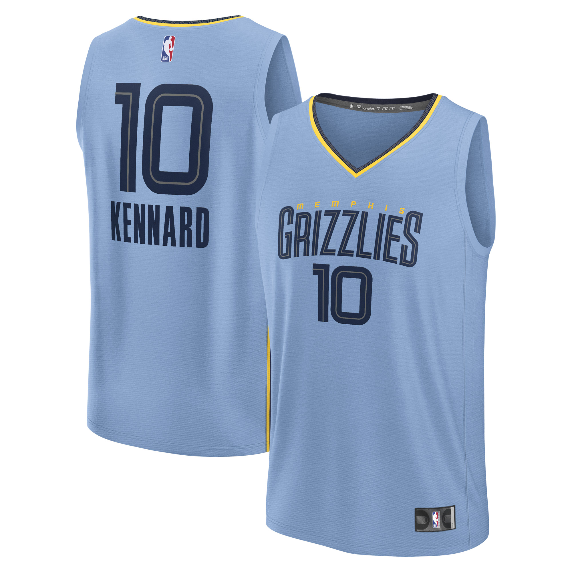 Men's Fanatics Luke Kennard Light Blue Memphis Grizzlies Fast Break Replica Player Jersey - Statement Edition