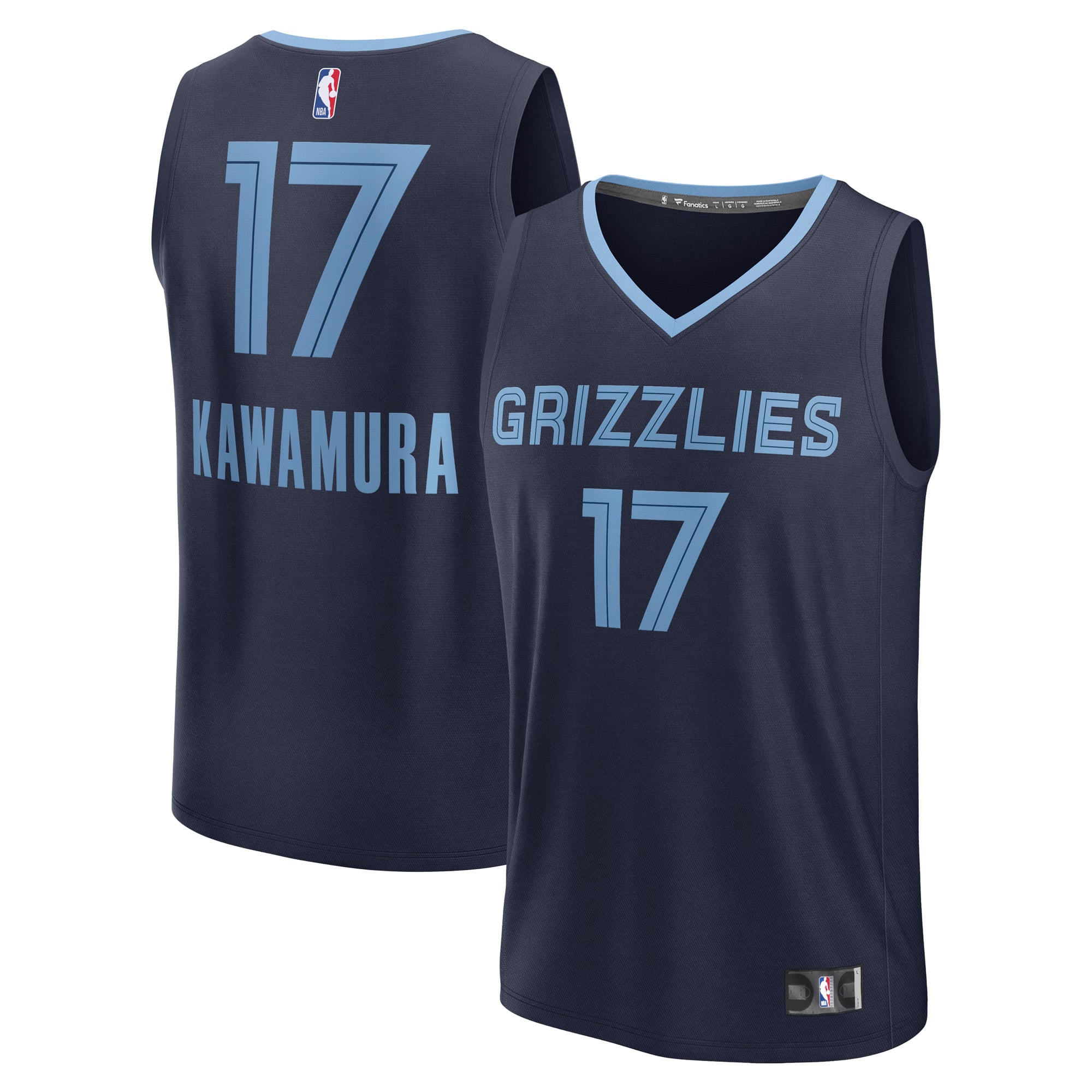 Men's Fanatics Yuki Kawamura Navy Memphis Grizzlies Fast Break Replica Player Jersey - Icon Edition