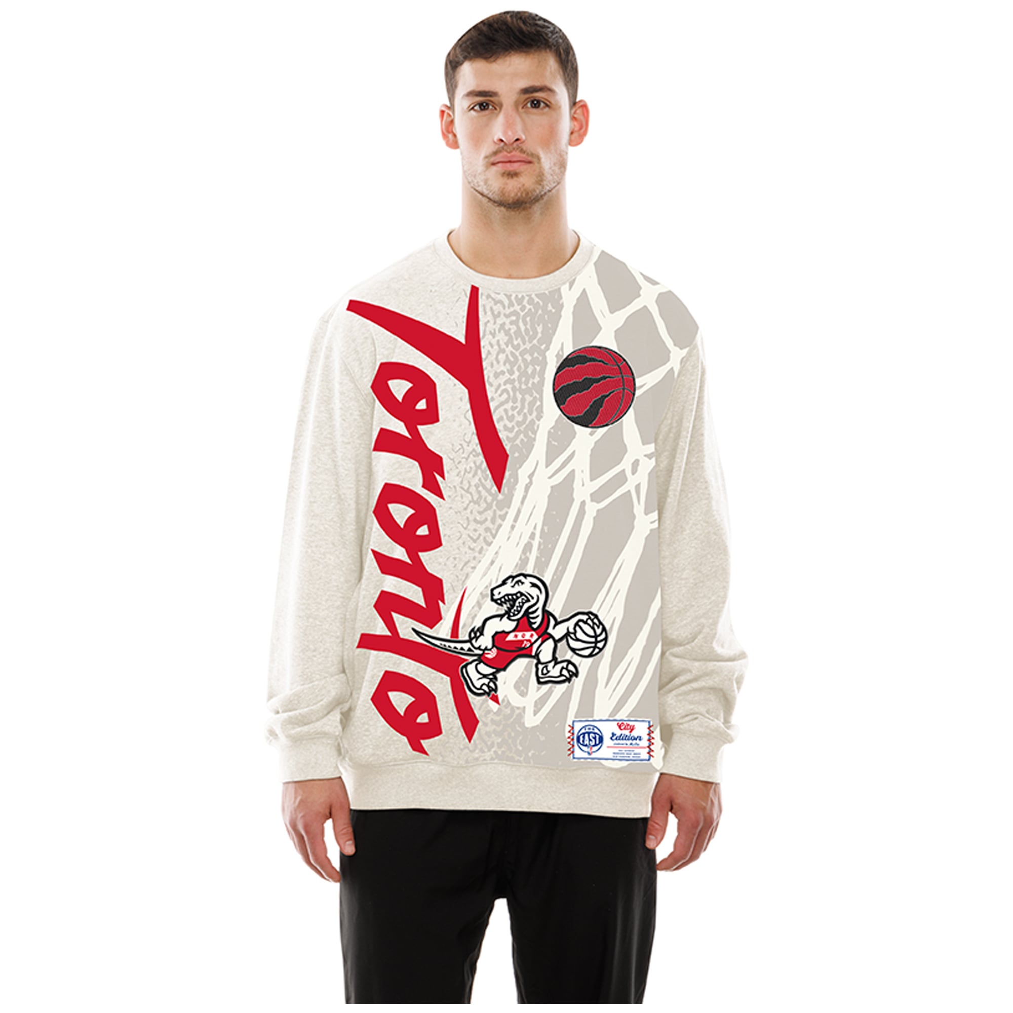 Men's New Era Cream Toronto Raptors 2025/26 City Edition Oversized Sweatshirt