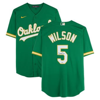 Jacob Wilson Athletics Autographed Green Nike Replica Jersey