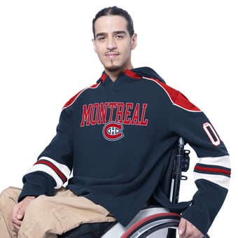 Men's G-III Sports by Carl Banks  Navy Montreal Canadiens Adaptive Wear Lord Stanley Hooded Long Sleeve Sweatshirt