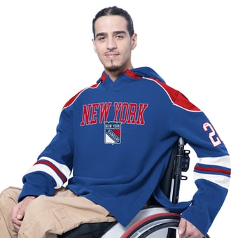 Men's G-III Sports by Carl Banks  Royal New York Rangers Adaptive Wear Lord Stanley Hooded Long Sleeve Sweatshirt