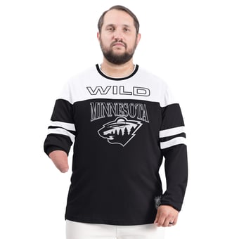 Men's G-III Sports by Carl Banks  Black Minnesota Wild Adaptive Wear Outlast Durene Long-Sleeve T-Shirt