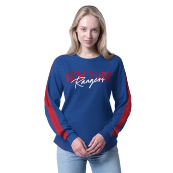 Women's G-III 4Her by Carl Banks  Blue New York Rangers Advantage Thermal Long-Sleeve Tri-Blend T-Shirt