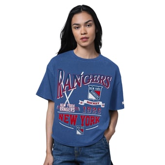 Women's Starter Heather Blue New York Rangers Oversized Hall of Fame T-Shirt