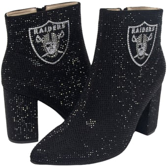Women's FABGATING by Cuce  Black Las Vegas Raiders Crystal Heel Booties
