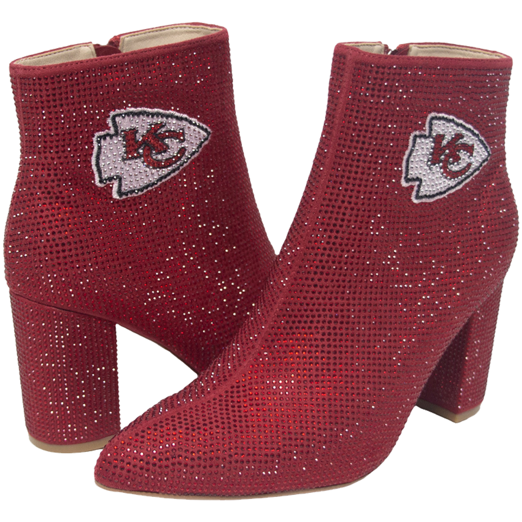Women's FABGATING by Cuce Red Kansas City Chiefs Crystal Heel Booties