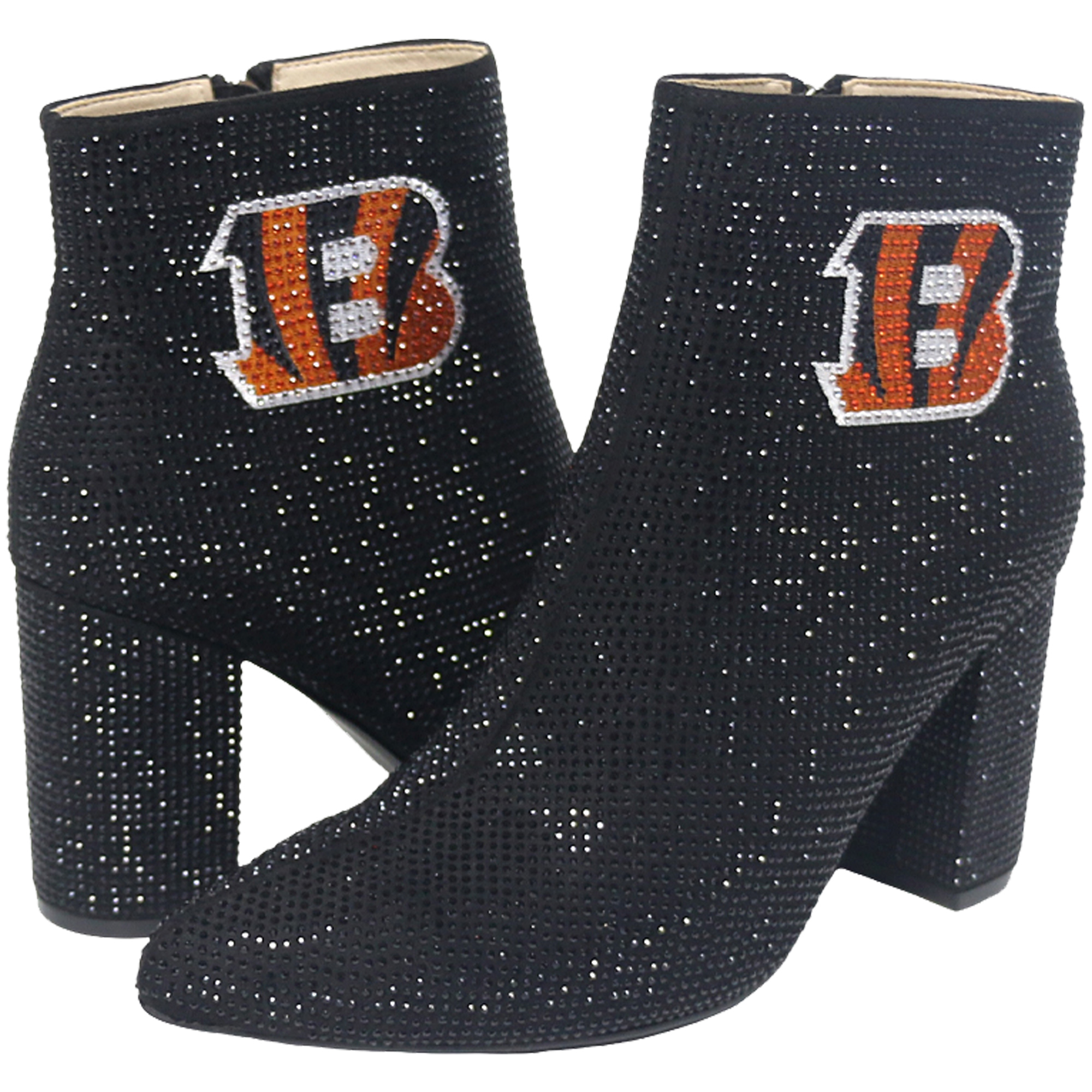 Women's FABGATING by Cuce Black Cincinnati Bengals Crystal Heel Booties