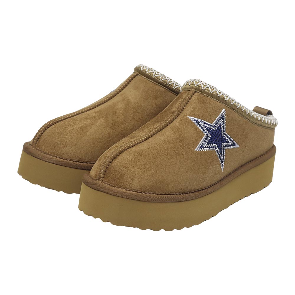 Women's FABGATING by Cuce Tan Dallas Cowboys Chestnut Slip On Boots with Crystal Logo