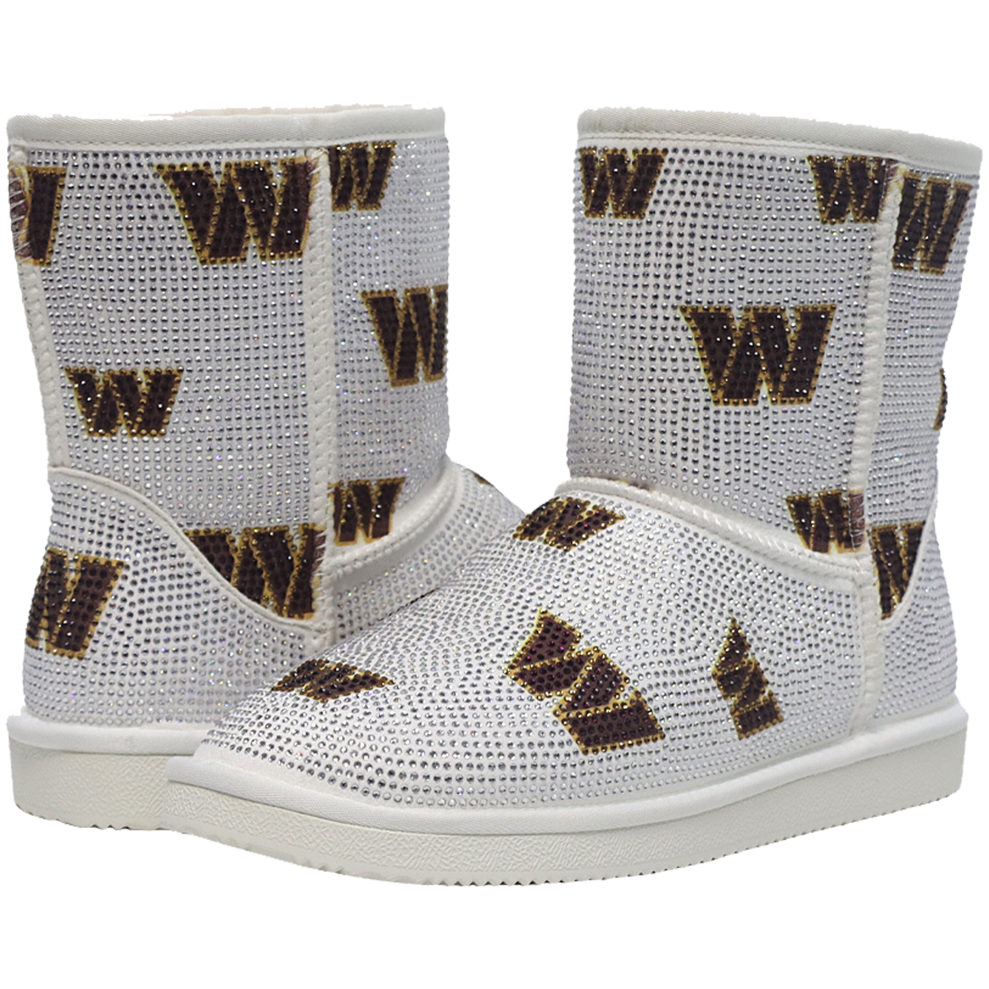 Women's FABGATING by Cuce White Washington Commanders Logo Pull on Ankle Boots