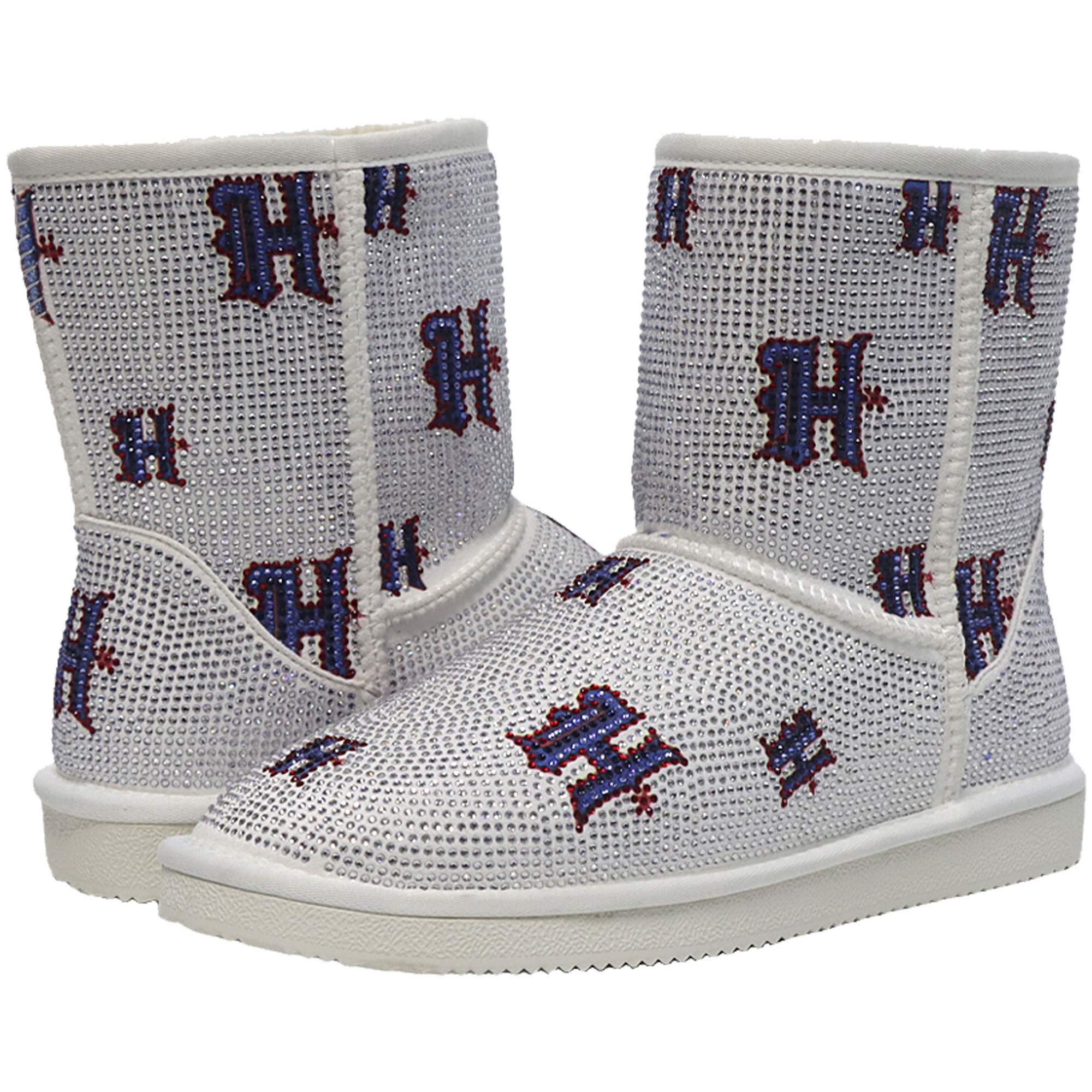 Women's FABGATING by Cuce White Houston Texans Logo Pull on Ankle Boots