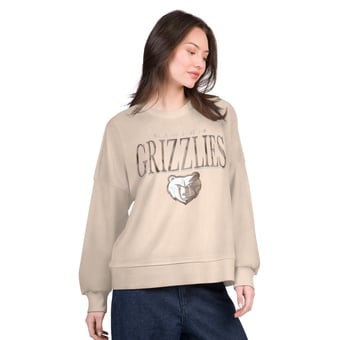 Women's G-III 4Her by Carl Banks Natural Memphis Grizzlies Oversized Vet II Sweatshirt