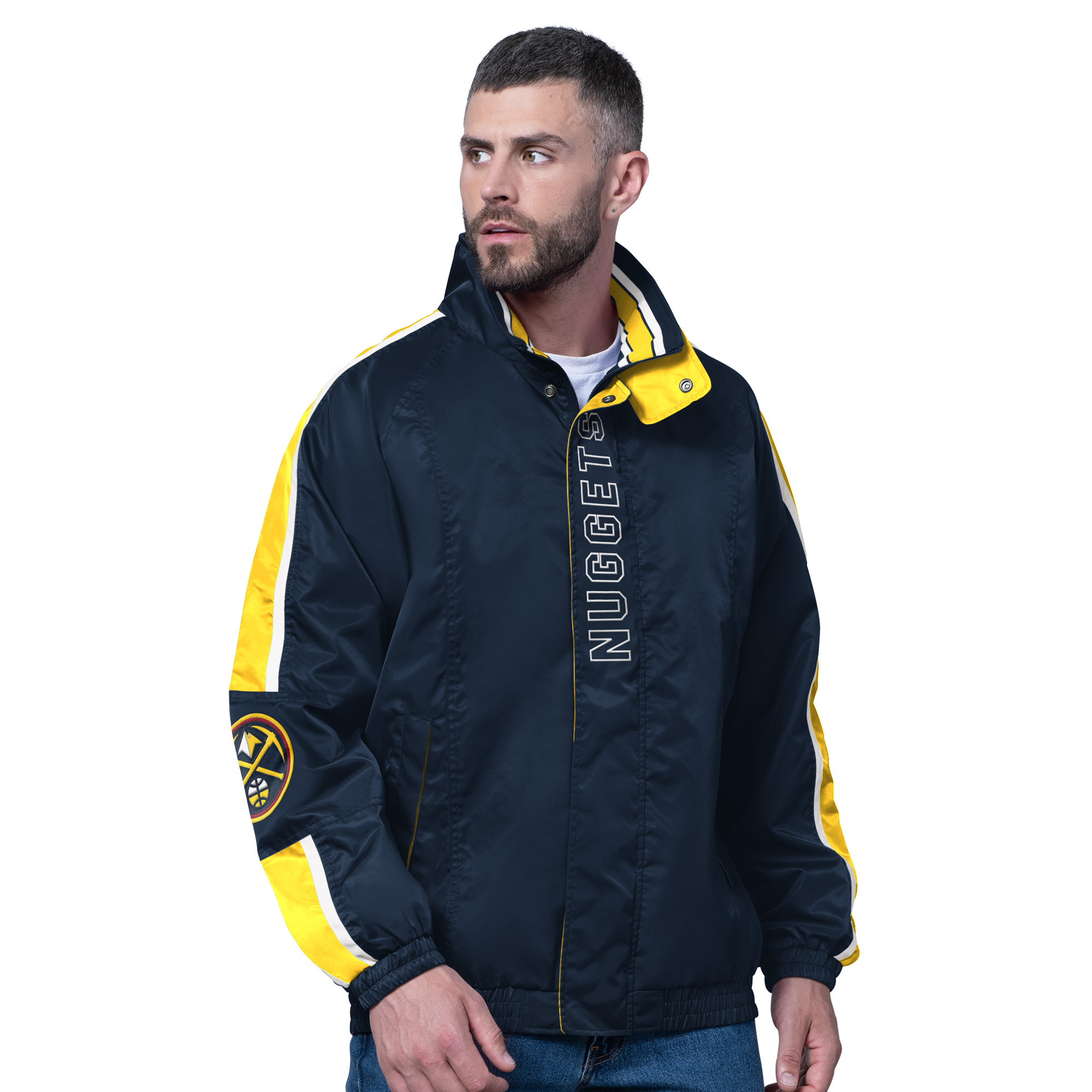 Men's Starter Navy Denver Nuggets Freestyle Lightweight Full-Zip Jacket