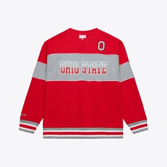Men's Mitchell & Ness  Scarlet Ohio State Buckeyes Fleece Sweatshirt