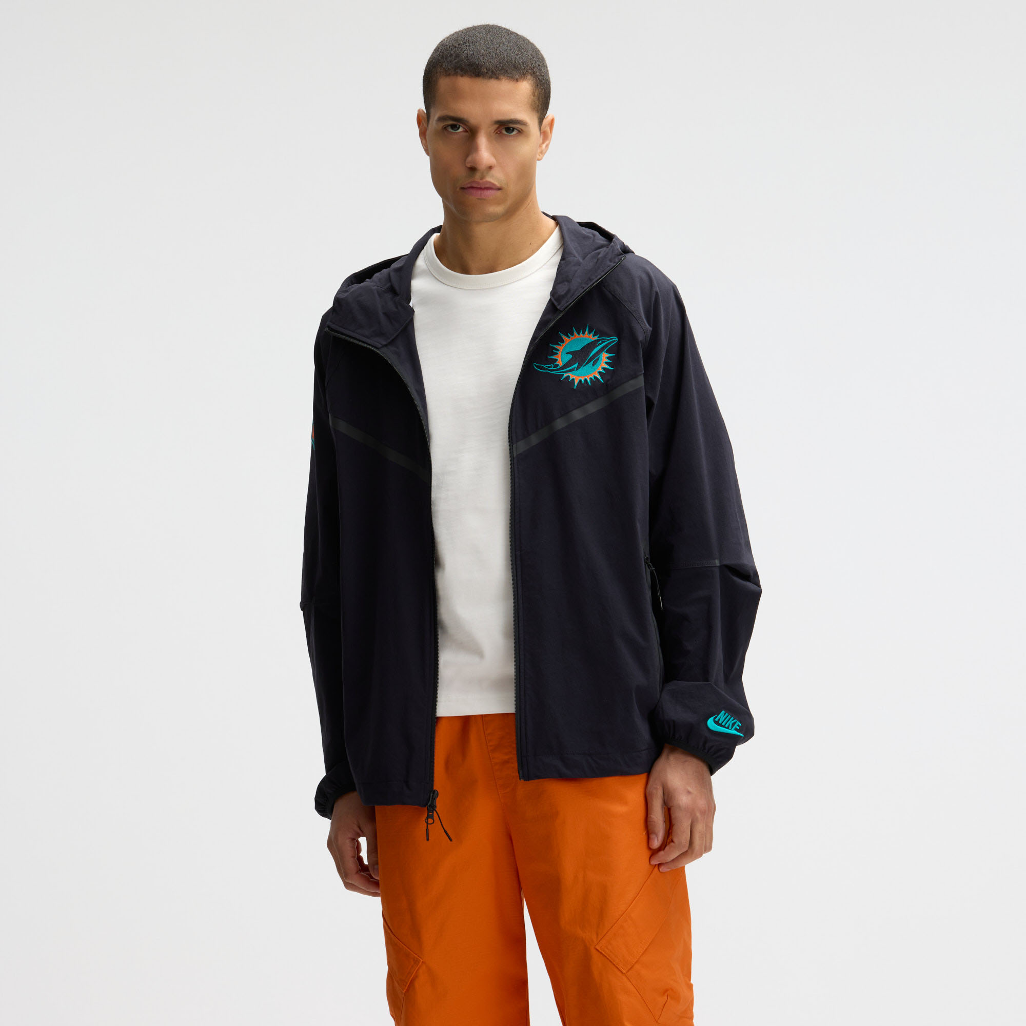 Men's Nike Navy Miami Dolphins Rivalries Collection Tech Raglan Full-Zip Jacket