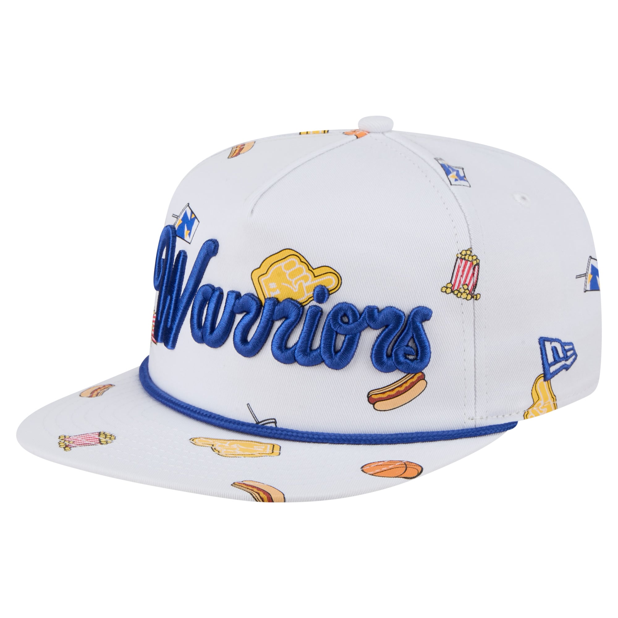 Men's New Era White Golden State Warriors Team Cheer Rope 19TWENTY Adjustable Hat