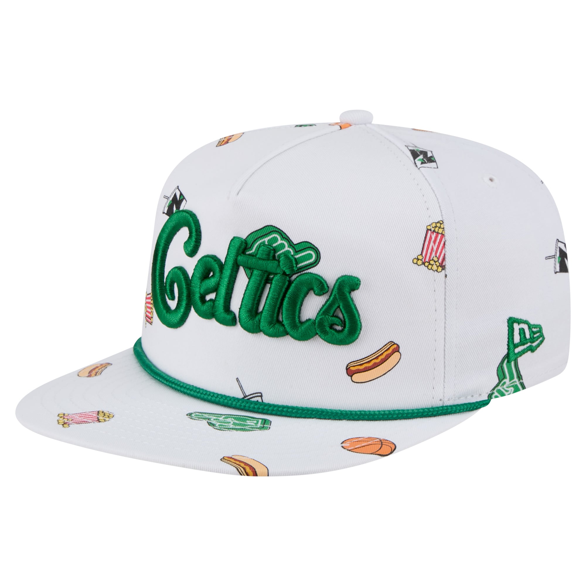Men's New Era White Boston Celtics Team Cheer Rope 19TWENTY Adjustable Hat