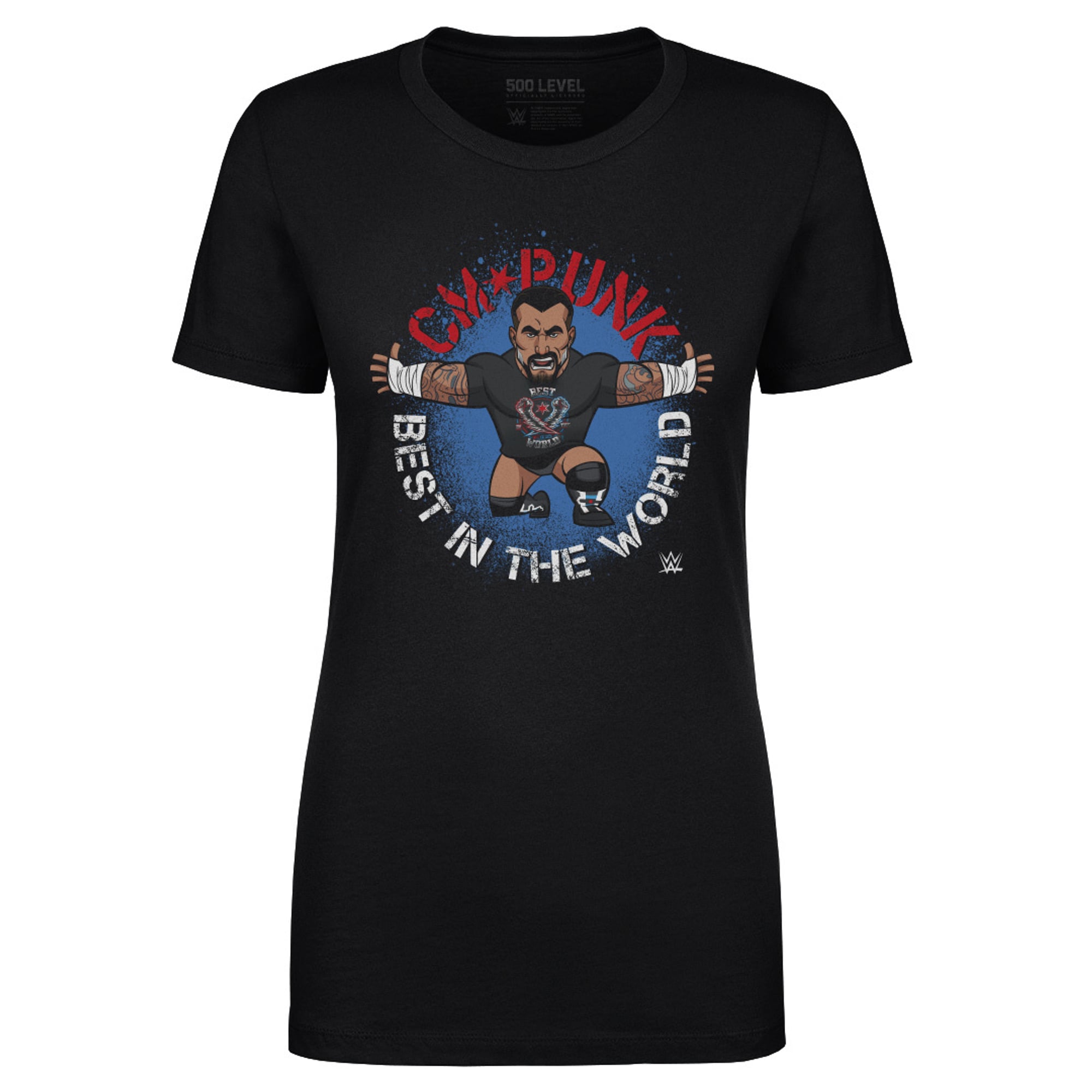 Women's 500 Level Black CM Punk Big Shots Pose T-Shirt