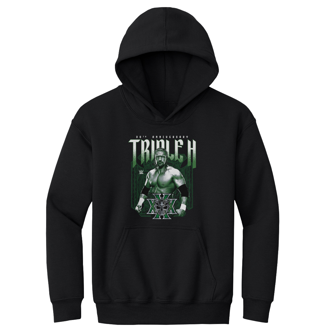 Youth 500 Level Black Triple H 30th Anniversary Pullover Hoodie Youth 500 Level Black Triple H 30th Anniversary Pullover Hoodie