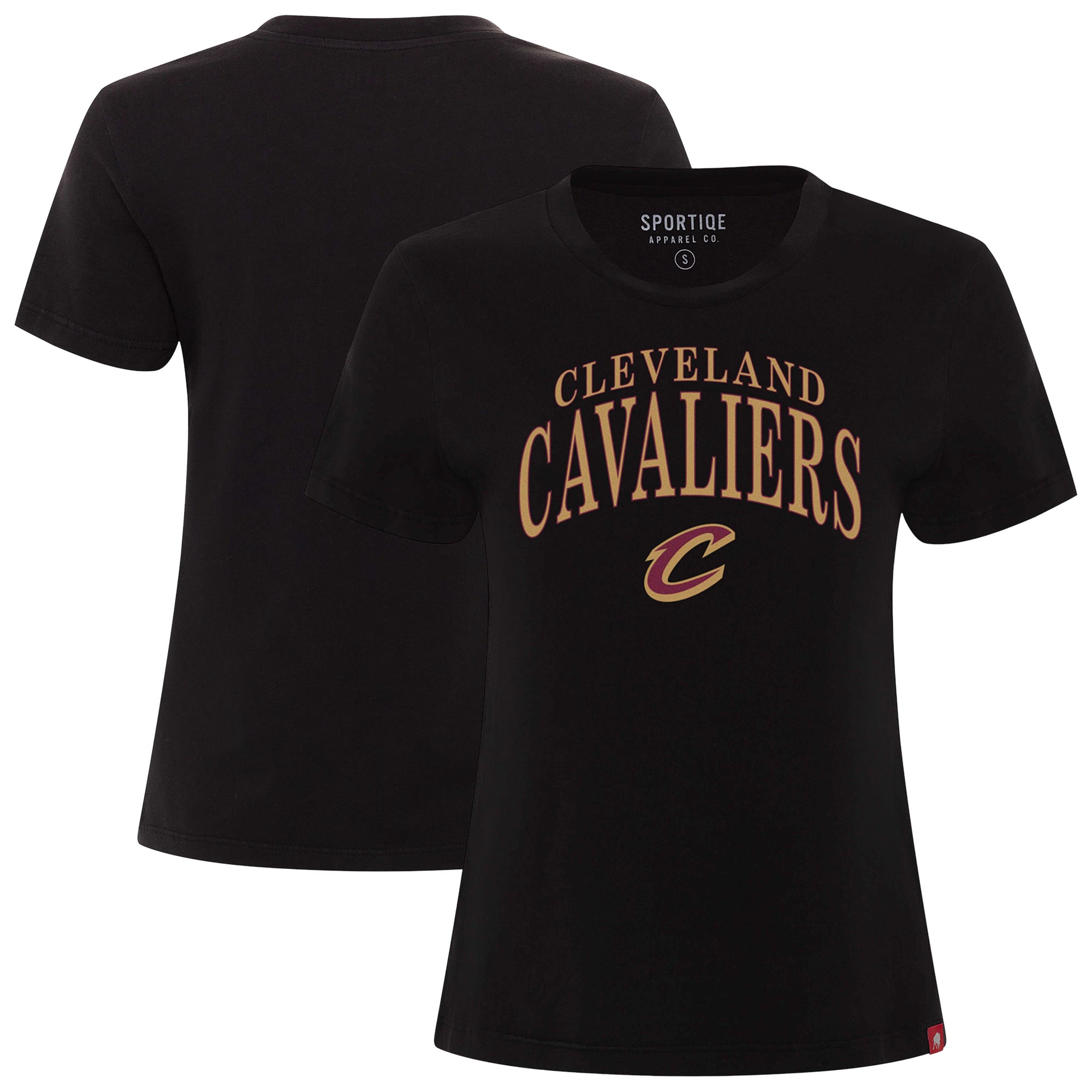Women's Sportiqe  Black Cleveland Cavaliers  Arcadia Boxy T-Shirt