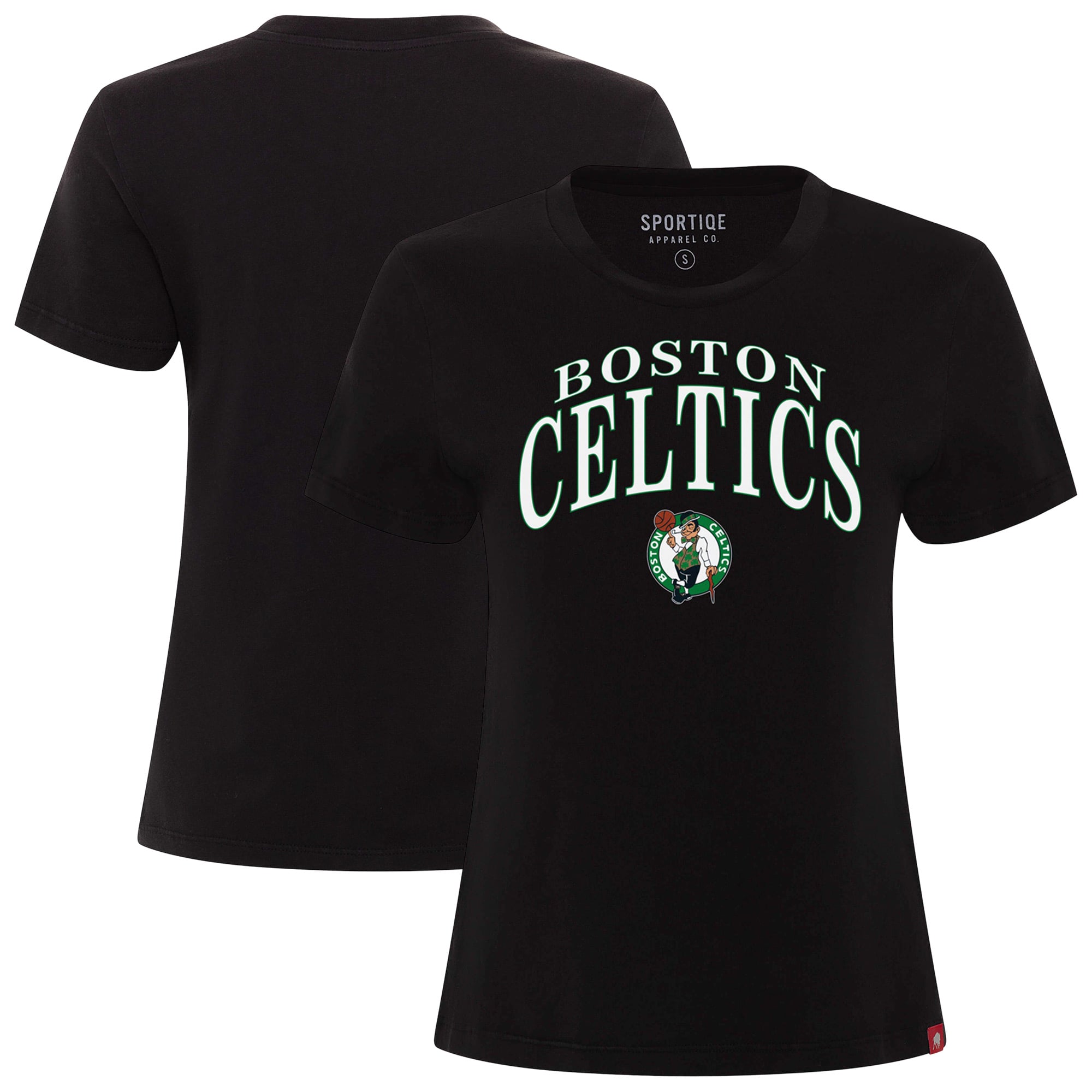 Women's Sportiqe Black Boston Celtics Arcadia Boxy T-Shirt