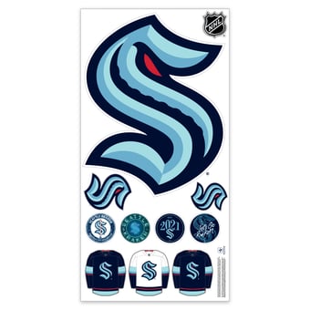 Seattle Kraken Repositionable Team Logo Wall Decal Set