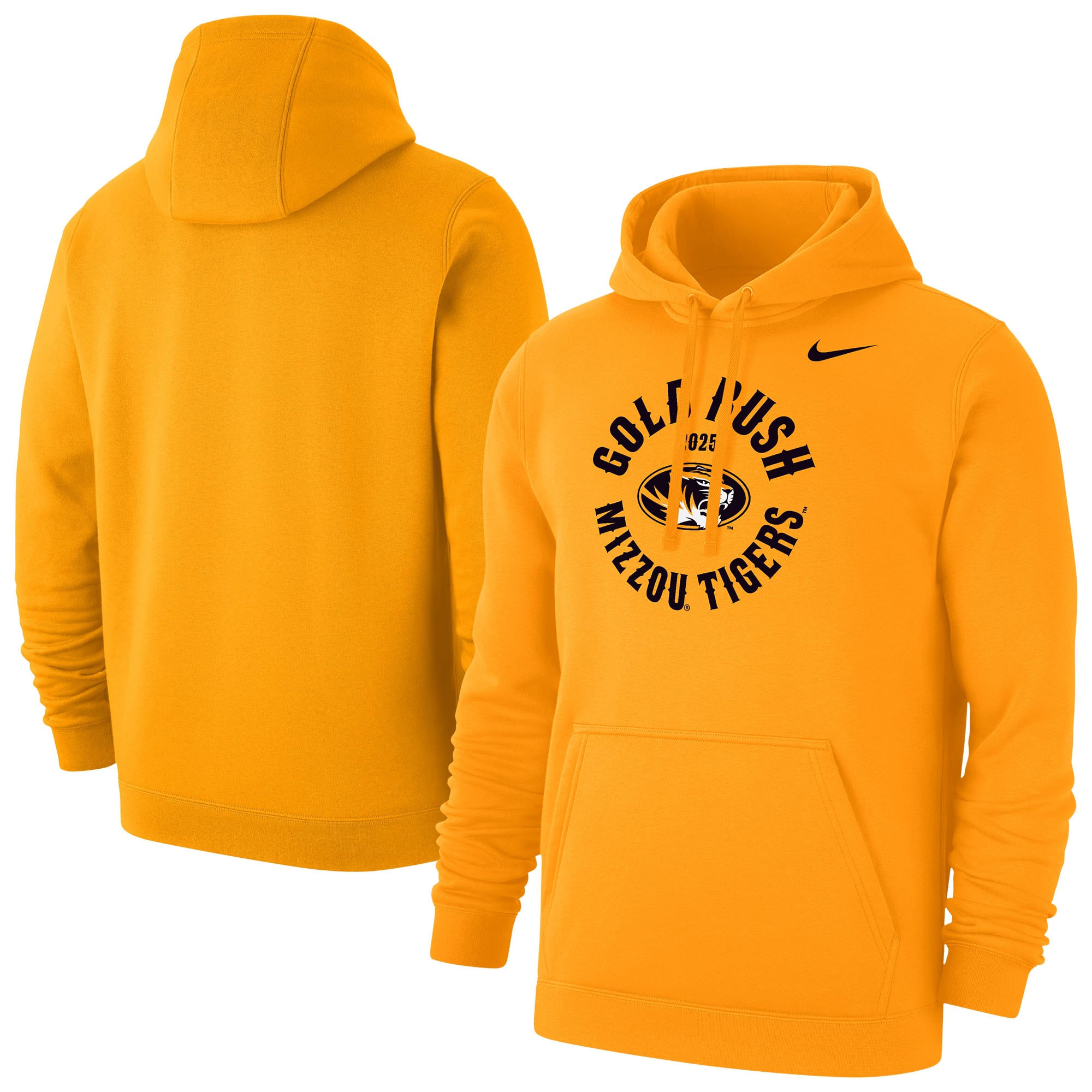 Men's Nike Gold Missouri Tigers 2025 Gold Rush Club Fleece Hoodie