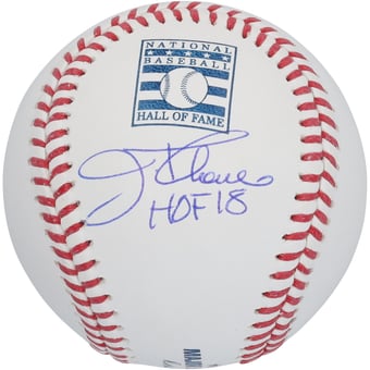 Jim Thome Cleveland Indians Autographed Hall of Fame Logo Baseball with "HOF 18" Inscription