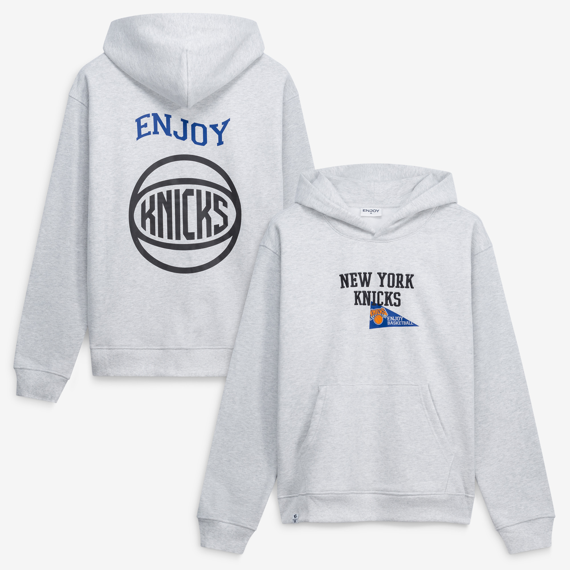 Unisex Enjoy Basketball x New York Knicks Heather Gray Hoop Enthusiast Capsule Collection Pullover Hoodie