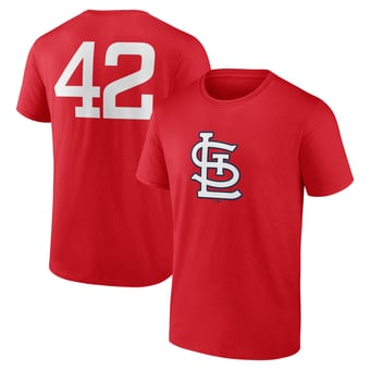 Men's Red St. Louis Cardinals Jackie Robinson Day Name & Number T-Shirt