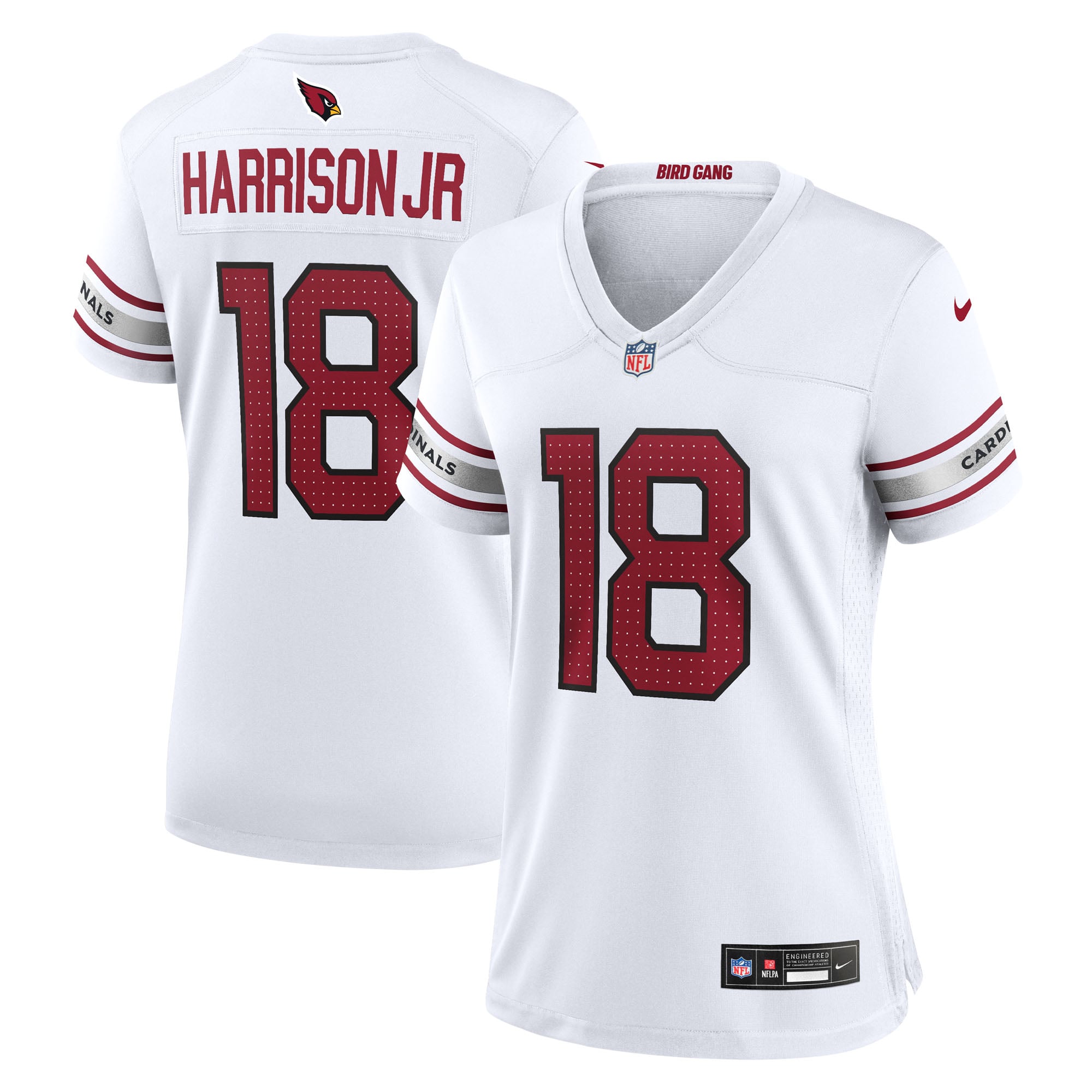 Camiseta Nike Game de la 2ª equipación del Arizona Cardinals - Blanco - Marvin Harrison Jr. - Mujer