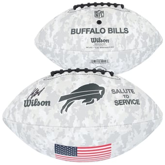 Keon Coleman Buffalo Bills Autographed Wilson 2024 Salute To Service Football