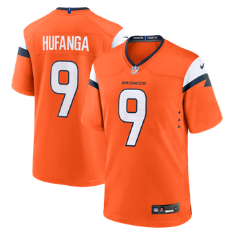 Men's Nike Talanoa Hufanga  Orange Denver Broncos Team Game Jersey