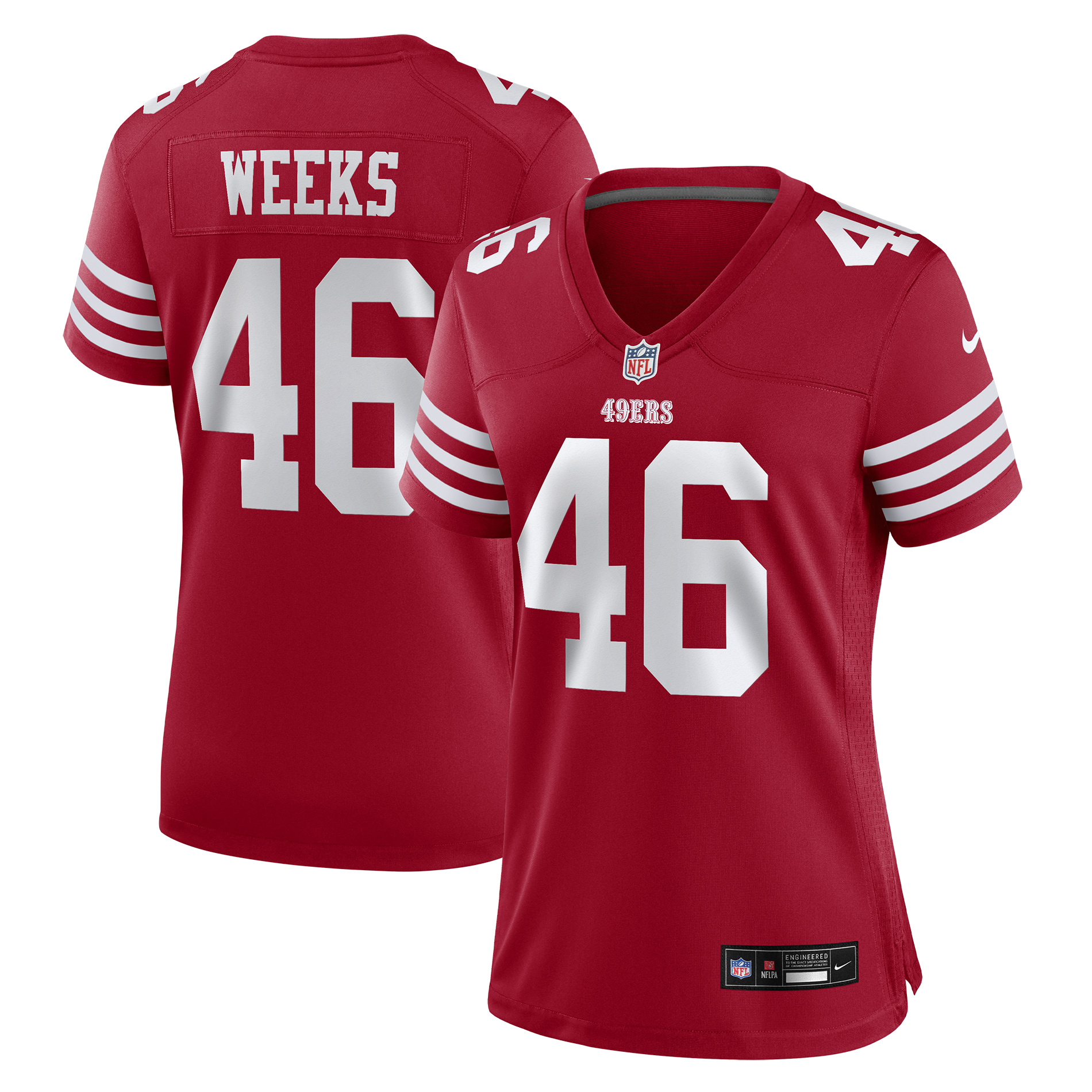 Women's Nike Jon Weeks  Scarlet San Francisco 49ers Team Game Jersey
