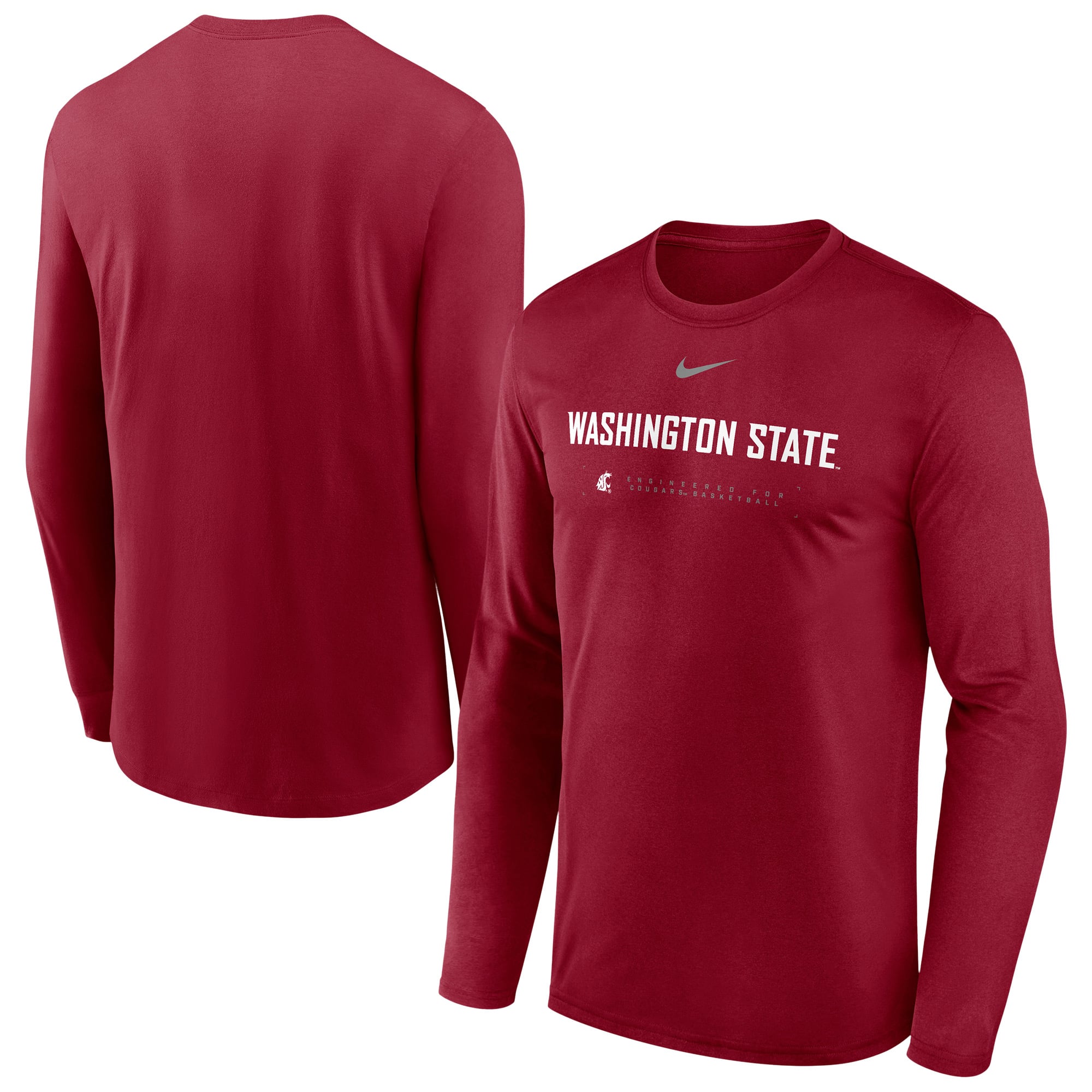 Men's Nike Crimson Washington State Cougars 2025 Courtside Basketball Shootaround Dri-FIT Long Sleeve T-Shirt