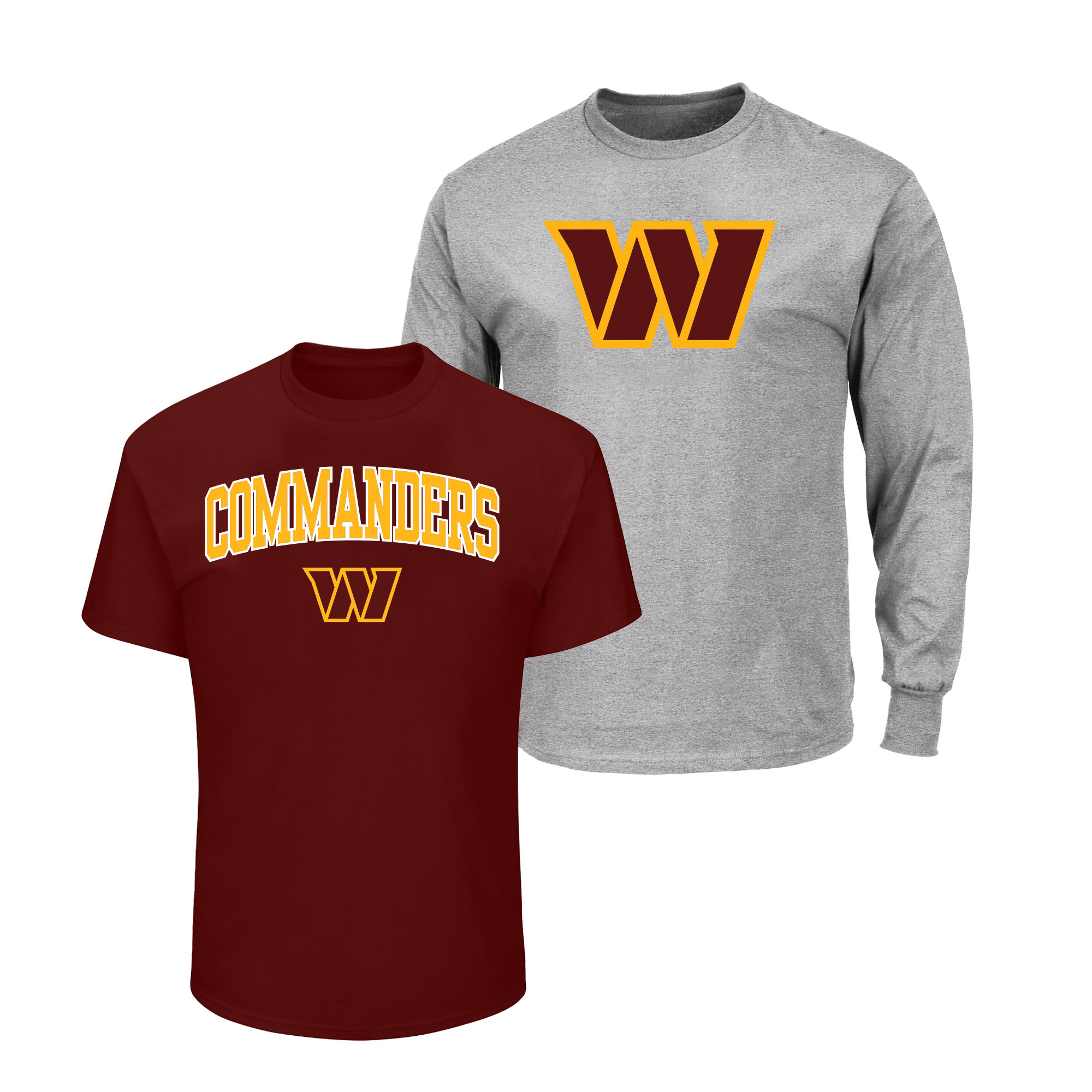 Men's Fanatics Maroon/Heather Gray Washington Commanders Big & Tall 2-Pack T-Shirt Set