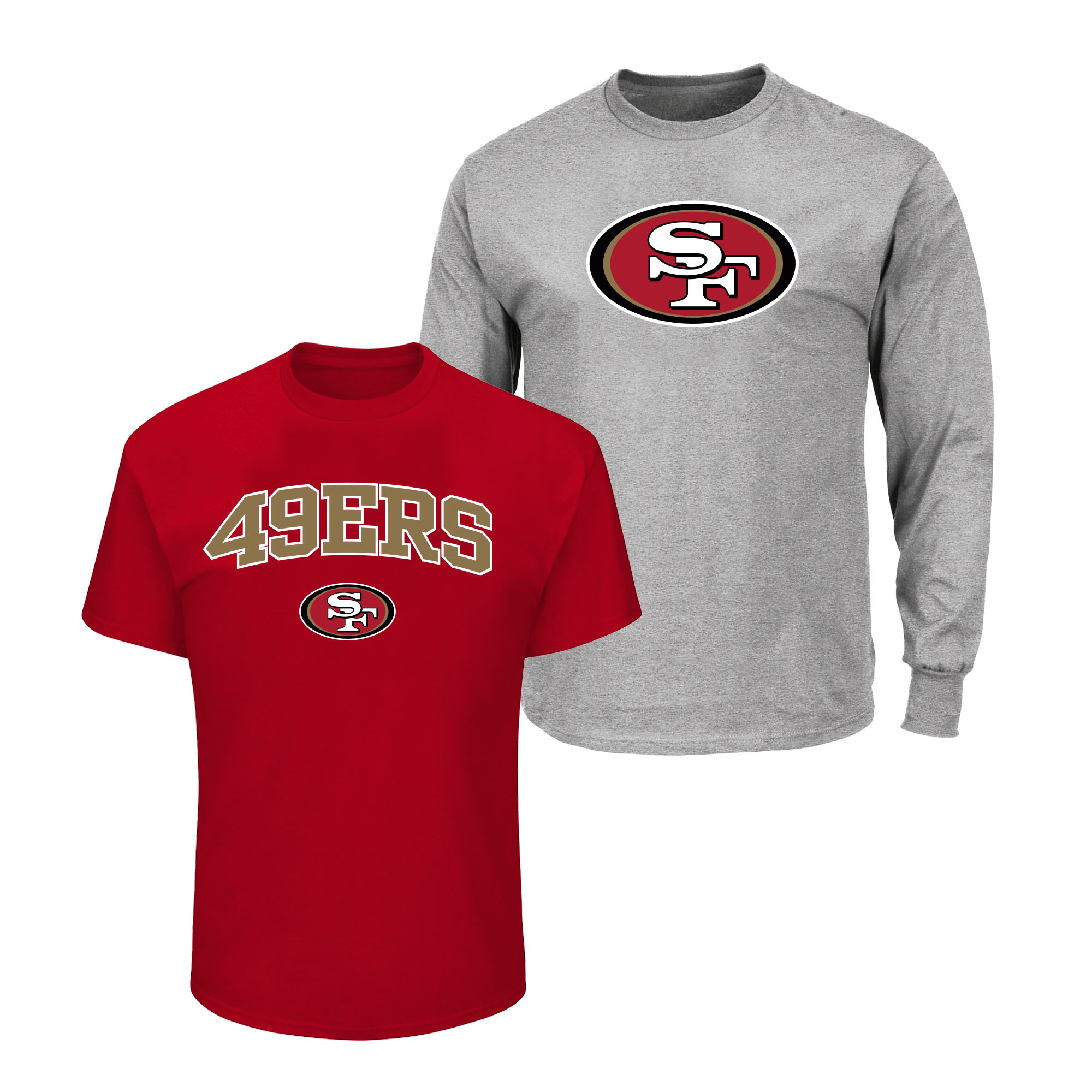 Men's Fanatics Scarlet/Heather Gray San Francisco 49ers Big & Tall 2-Pack T-Shirt Set
