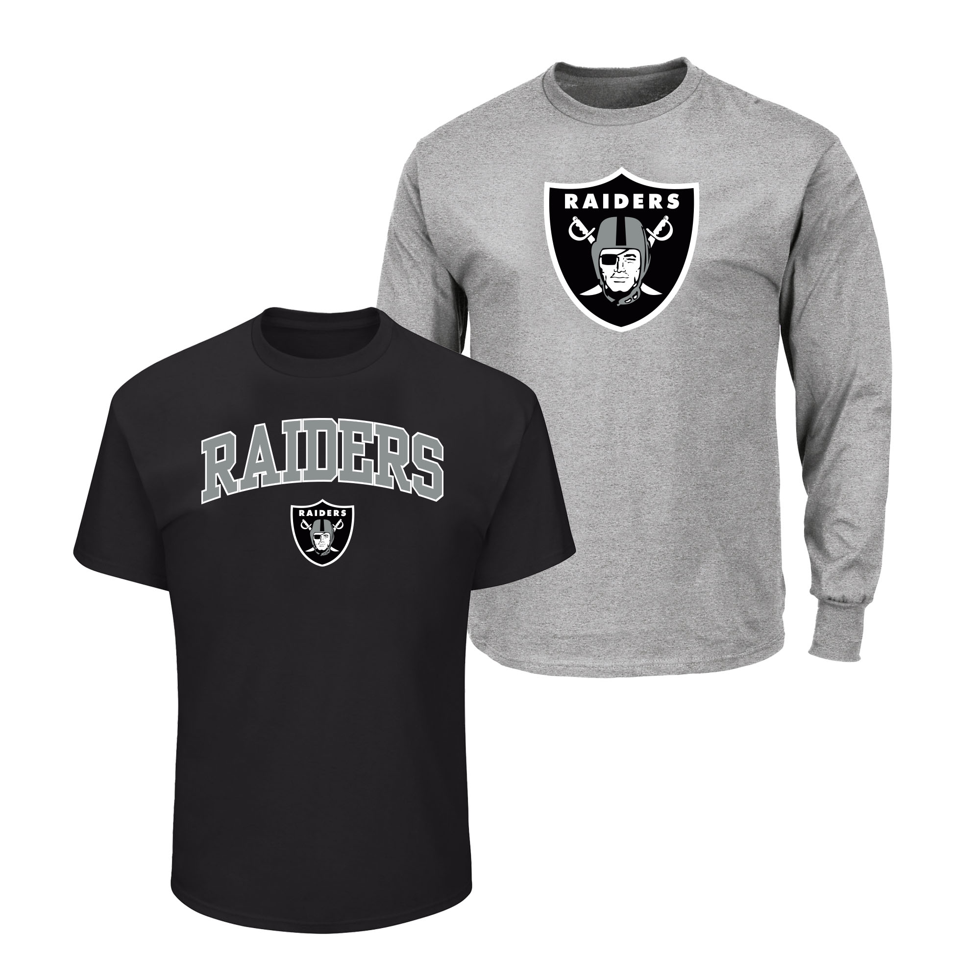Men's Fanatics Black/Heather Gray Las Vegas Raiders Big & Tall 2-Pack T-Shirt Set