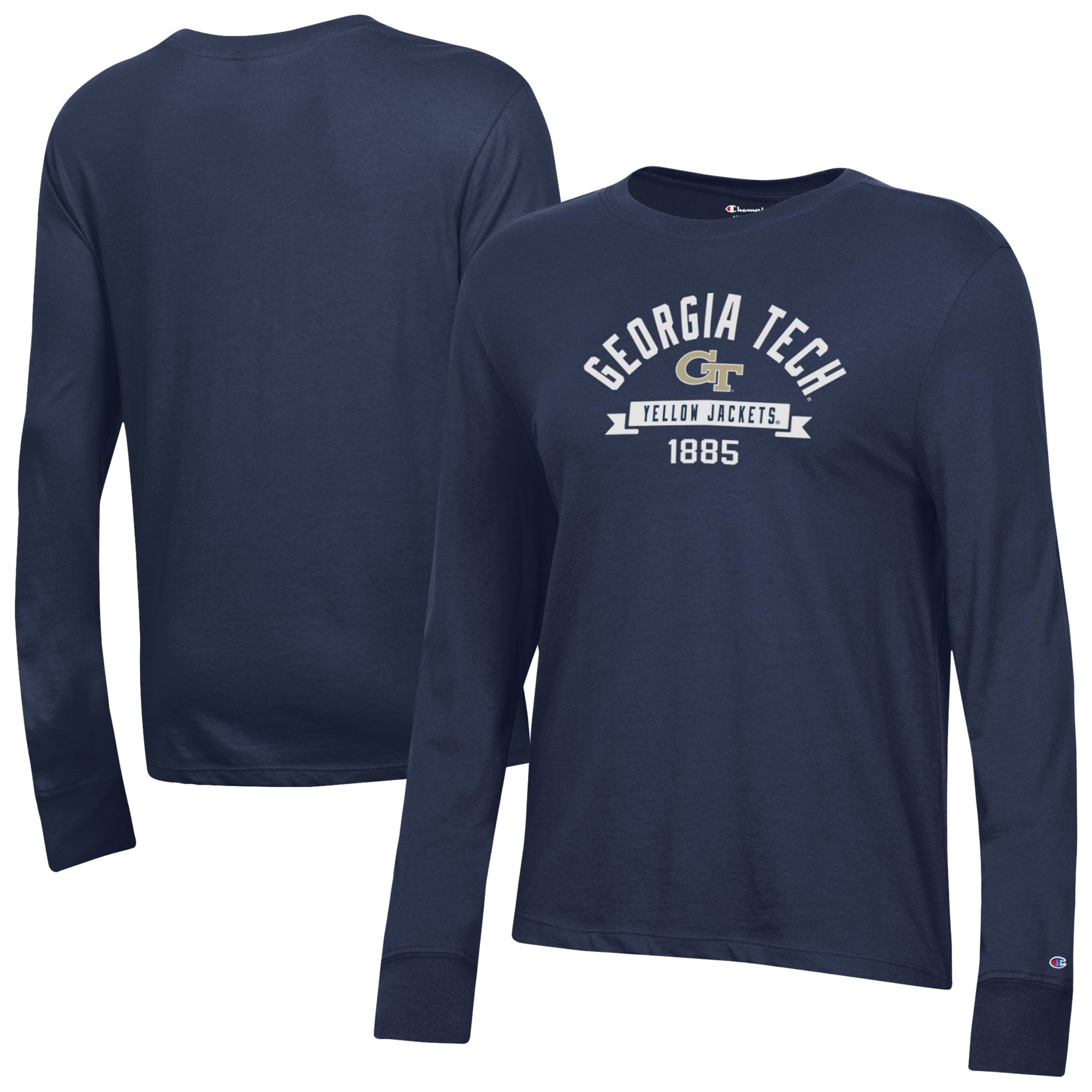 Women's Champion Navy Georgia Tech Yellow Jackets Core Long Sleeve T-Shirt