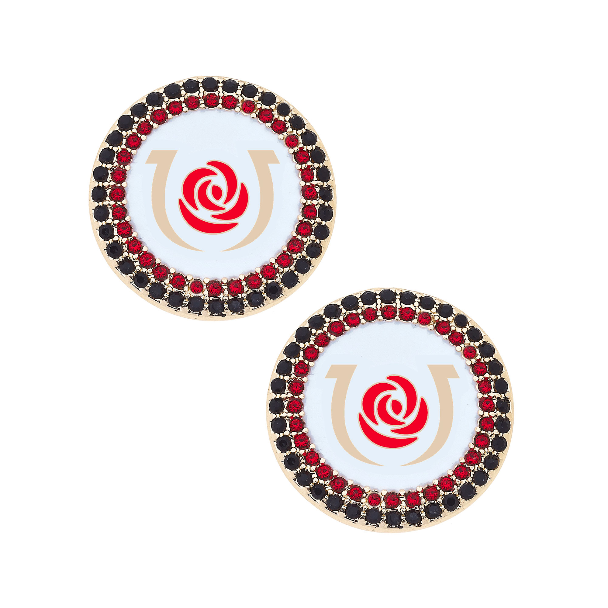 CANVAS Style  Kentucky Derby Pave Logo Stud Earring