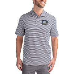 Men's Cutter & Buck  Navy Georgia Southern Eagles Virtue Eco Pique Stripe Recycled DryTec Polo