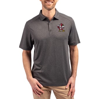 Men's Cutter & Buck  Heather Black Louisville Cardinals Forge Eco Stretch Recycled Polo