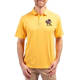 Men's Cutter & Buck  Heather Gold Louisville Cardinals Forge Eco Stretch Recycled Polo