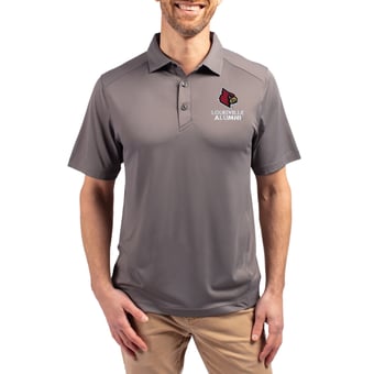 Men's Cutter & Buck  Gray Louisville Cardinals Forge Alumni Eco Stretch Recycled Polo